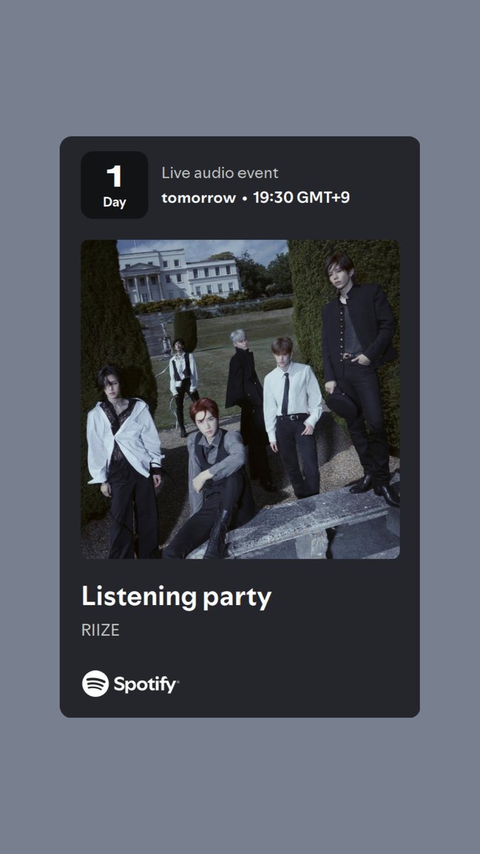 we don't need fame, we just need <a href="/RIIZE_official/">RIIZE</a> 🖤

RSVP at the link below to join the Listening Party hosted by RIIZE now!

Nov 25, 7:30PM KST: party.spotify.com/event/4QkZRQxF…

*available only for Premium users in select regions