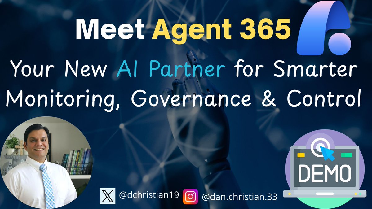 dchristian19's tweet image. 🚀 New Video Just Dropped!
Meet Agent 365 — Your New AI Partner for Smarter Monitoring, Governance, and Control

Agent 365 was one of the most exciting announcements from Microsoft Ignite 2025, and in my latest video, I walk you through why it’s a game changer.

From a unified…