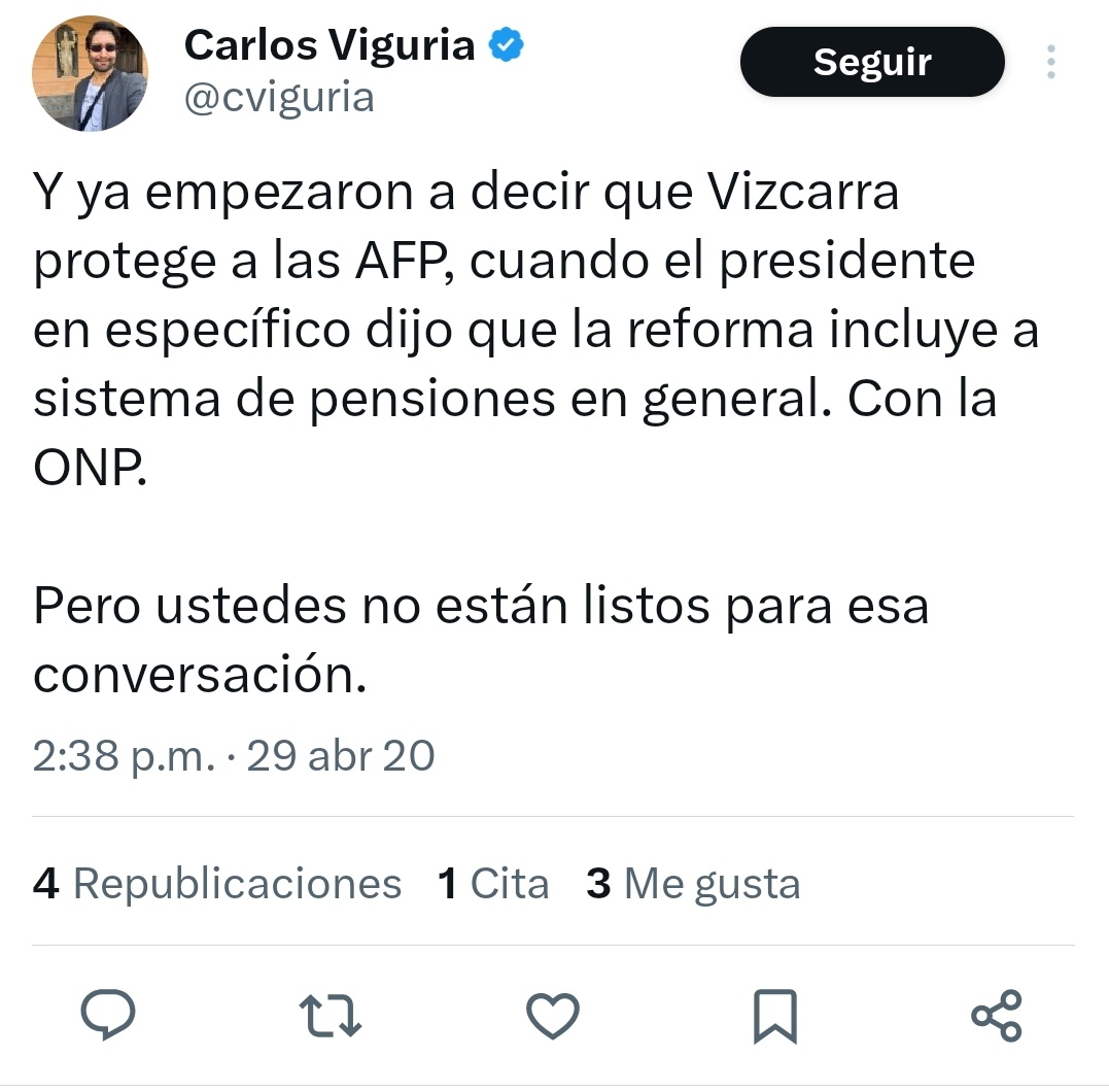 <a href="/sergiosanabria4/">Sergio Sanabria</a> ¿Y cuándo un periodista hace estos comentarios como <a href="/cviguria/">Carlos Viguria</a> ? ¿Nos preocupamos o nos reímos, Sergio?