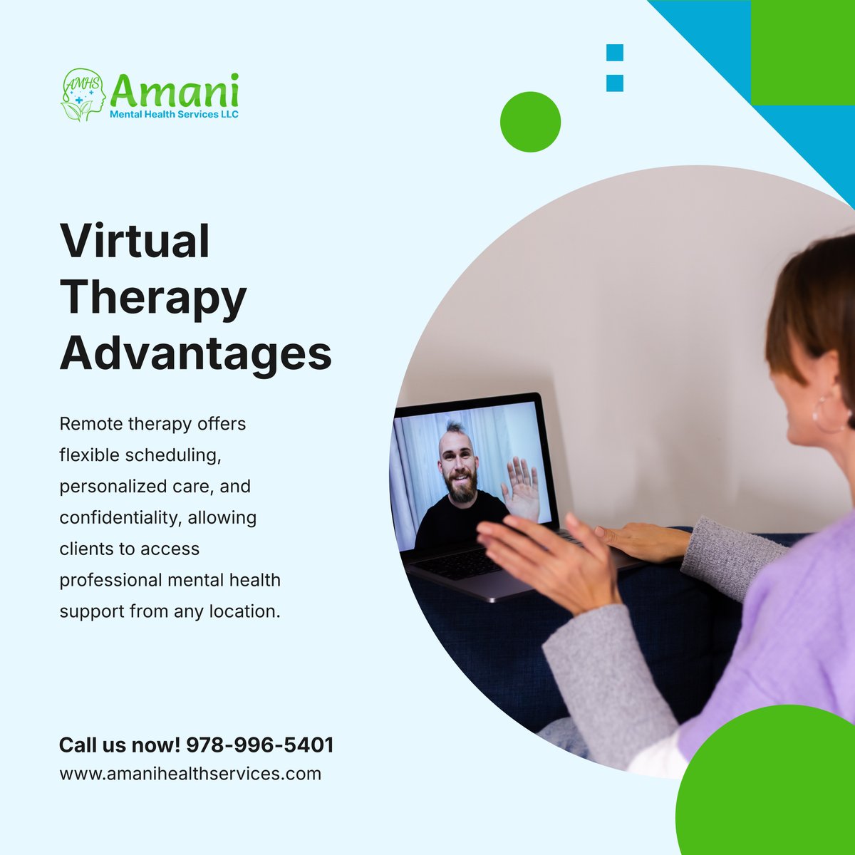 amanimhs's tweet image. Access therapy anytime, anywhere with our virtual sessions. Flexible, confidential, and personalized care ensures effective mental health support. 

#MentalHealthServices #AmesburyMA #OnlineTherapy