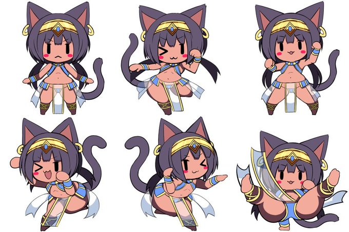 制作中ゲーム用に描いたSDバステト 