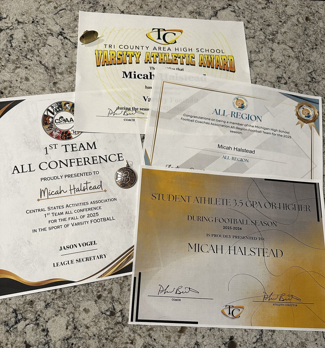 Proud of my accomplishments I had this season. Senior season up next! <a href="/TCHSATHLETICS/">TRICOUNTYFOOTBALL</a> <a href="/CoachThomasTC/">Coach Thomas</a>