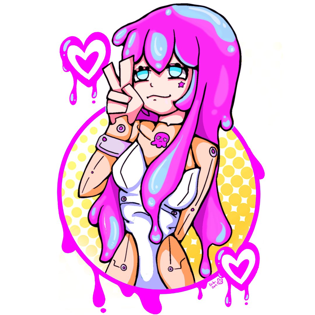 Slime girls 💖🩵 #digitalart #CLIPSTUDIO #slimegirls