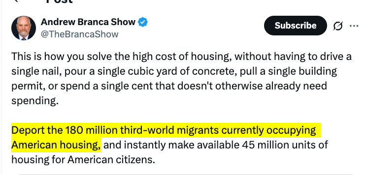AngryFleas's tweet photo. The US population is about 347 million. This user thinks HALF should be deported. #stopTheNonsense https://t.co/ojDHXv00wu