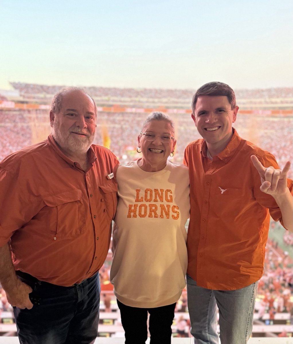jamestalarico's tweet image. Took a break from the campaign trail for some Longhorn football with mom and dad 🤘🏼