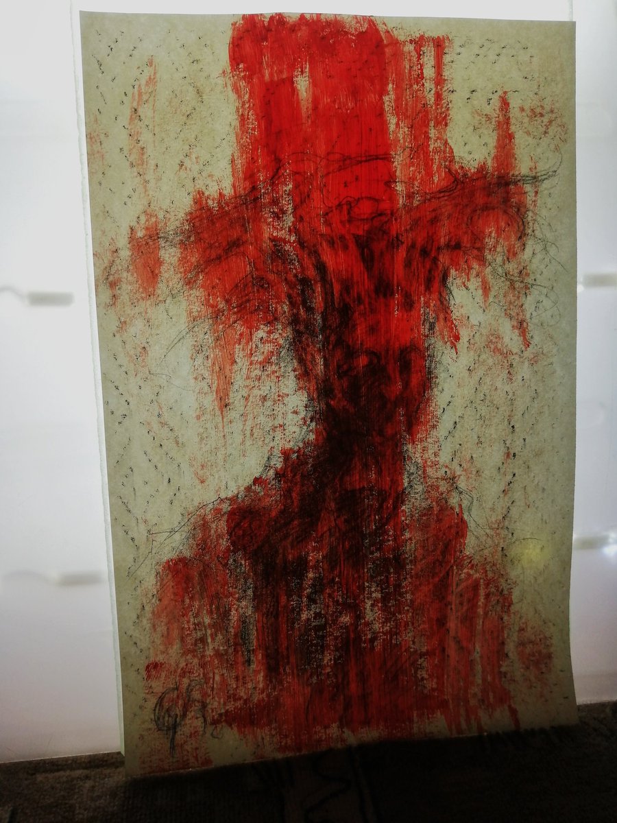 barbarian_bar's tweet image. Played with light
And color.
Remembered the smell of acrylics🌑
.
#sketching #graphite #acrylics #portrait