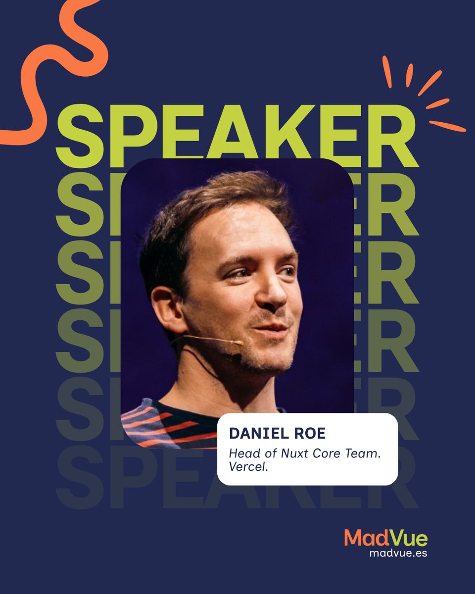 madvue_es's tweet image. Our first confirmed speaker! ⚡️ We’re incredibly excited to have @danielcroe back on stage in @madvue_es 2026 🔥

Don&apos;t miss him! 👉 🎟️ Get you tickets now with discount  

madvue.es

#Vue @nuxt_js @vuejs #developers #frontend