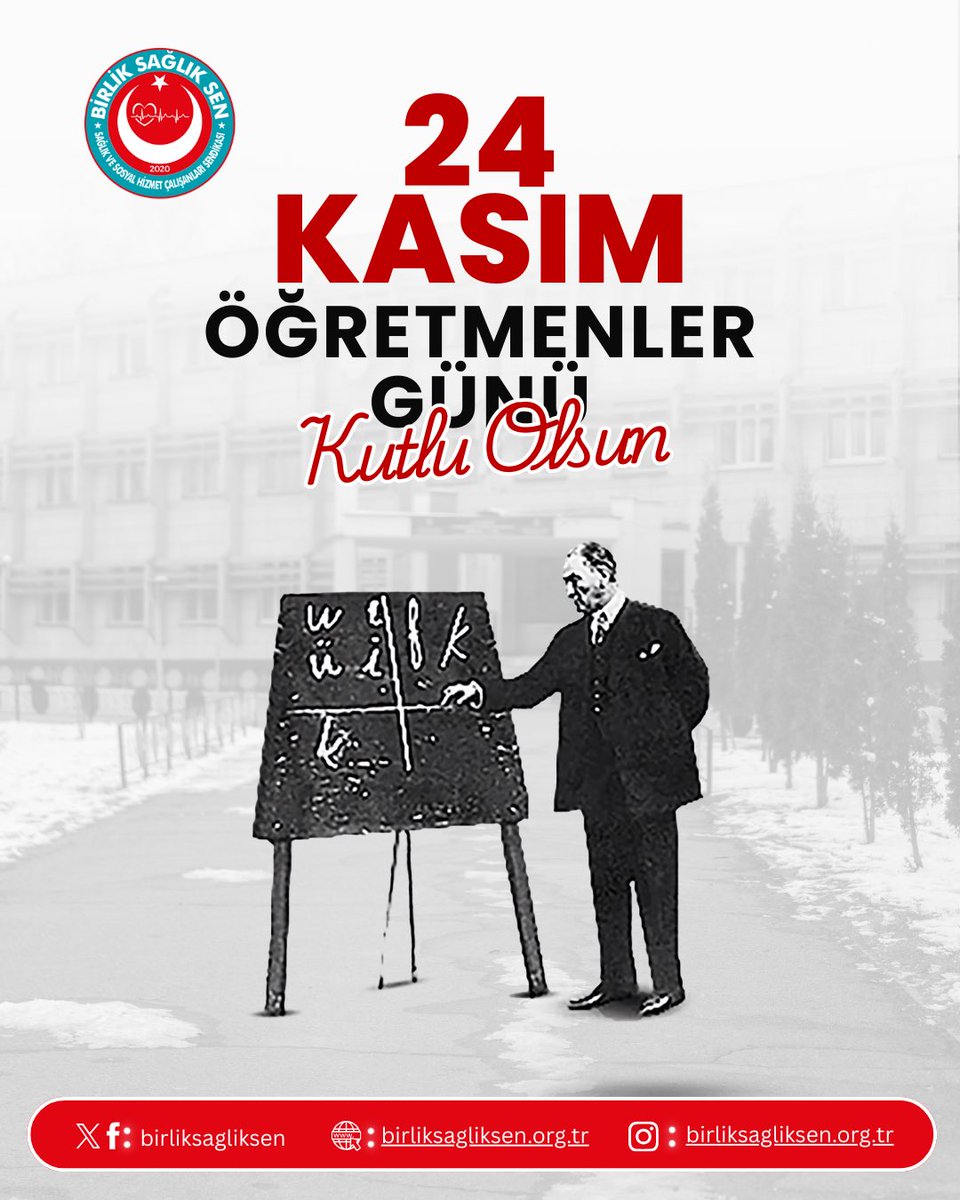 BirlikSaglikSen's tweet photo. Başöğretmenimiz Mustafa Kemal Atatürk'ün izinde, geleceğimizi inşa eden tüm öğretmenlerimizin 24 Kasım Öğretmenler Günü kutlu olsun! İyi ki varsınız.

Web Sitemiz: https://t.co/ytz9PfasDs

İnstagram Hesabımız: https://t.co/G0lJvZmjcb

#ÖğretmenlerGünü #BirlikSağlıkSen https://t.co/36V4mURbeo