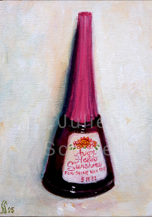 JulieKSchuler's tweet image. Still Life with Avon Nail Tint
Original painting
Available for purchase

jschulerart.etsy.com/listing/186246…

#painting #originalart #nailpolish #retro #Avon #cosmetics #1980s #stilllifepainting