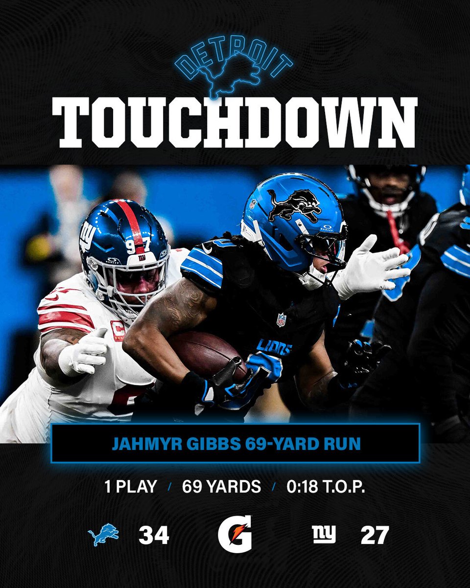 Gibbs opens up OT with a house call
#NYGvsDET | #OnePride