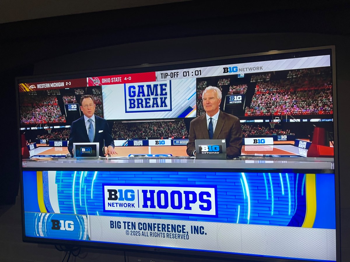 Great to be back in the <a href="/BigTenNetwork/">Big Ten Network</a> Studio this week - nothing better than OT buzzer beaters and Top 25 match ups to start the year!  Thanks to Dave, Rick and Mike for always making it easy for the old Coach ! 
No one does it better !