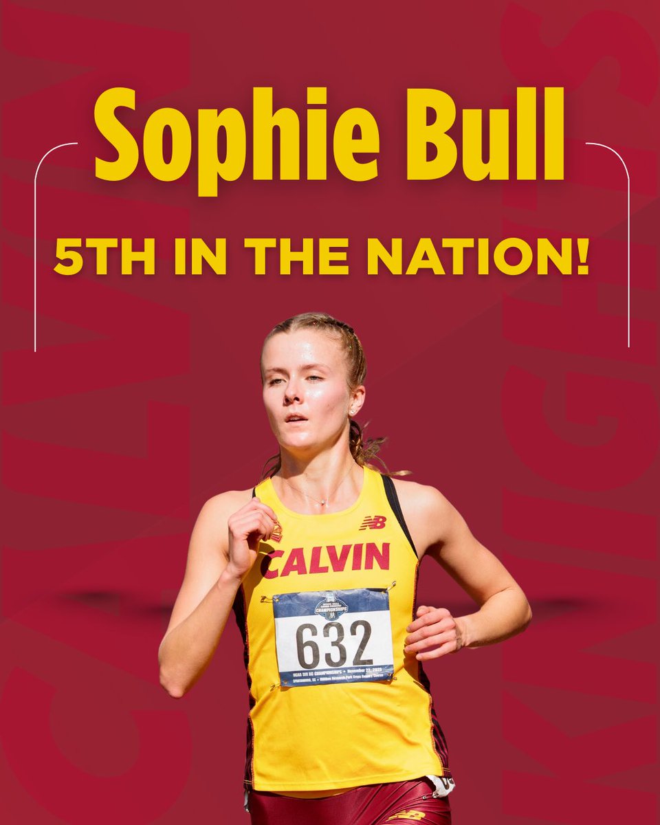 CALVIN_XCTF's tweet image. We are so proud of our women’s XC team for representing Calvin on the national stage, with four first-time national competitors! 

Sophie Bull ran another legendary race to earn her fifth-straight All-American honor! #legendstatus

#ArmorUp
