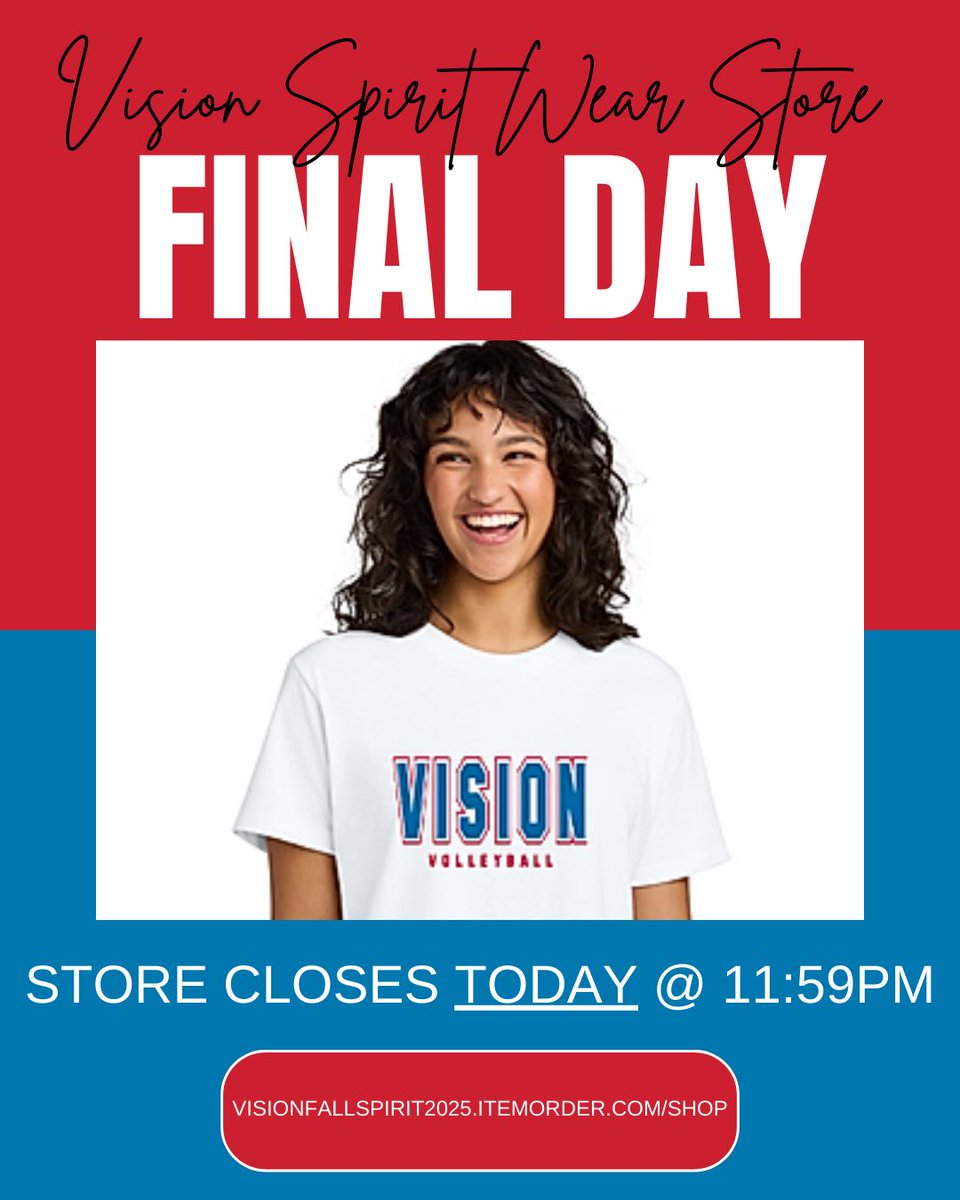 VisionVBClub1's tweet image. ⏳ Only a few hours left… ⏳

Don’t snooze on the JPaul Vision Spirit Wear Store. Been thinking about it? Grab it now before it’s too late!!  🛍️🛒

🔗 visionfallspirit2025.itemorder.com/shop/home