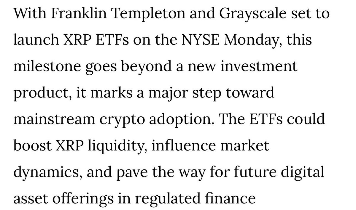 ChadSteingraber's tweet image. The market closed on Friday with an XRP price of $1.90-ish and if we could make Monday open at a $2.10 XRP, that’s a jump of .20c in the underlying asset.

Consider each share is 10 to 20 XRP (different per fund), that’s a significant bump for the share price.  A jump like that…