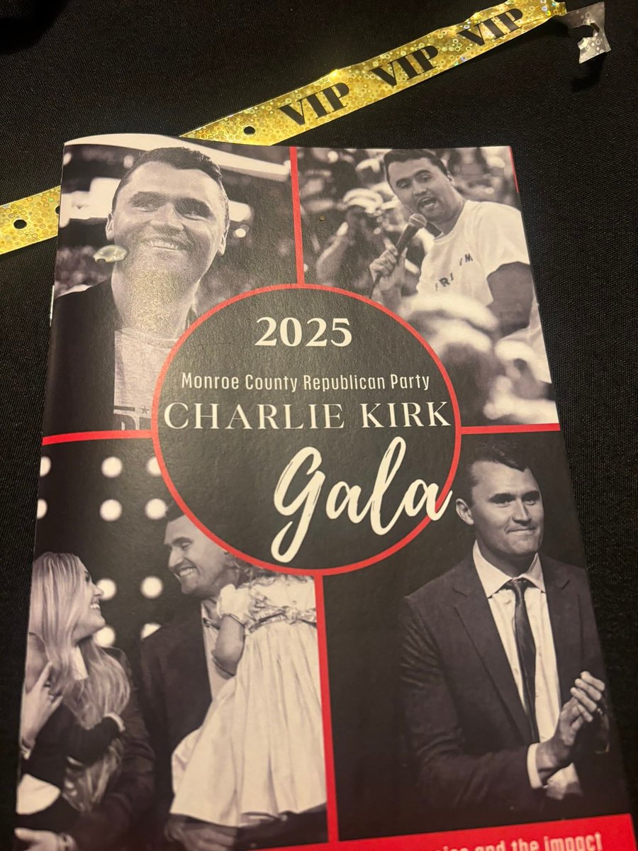 MonroeMIGOP's tweet photo. We appreciate everyone who attended the Charlie Kirk Gala. The evening was a touching tribute to Charlie's legacy and a celebration of our momentum heading into 2026 🇺🇸 @tpaction @TPUSA @CitizensAll @EarlyVoteAction @ThePAChase @HolliVallade @Maloney @MIGOP #wearecharlie https://t.co/qKnzzMJm7A