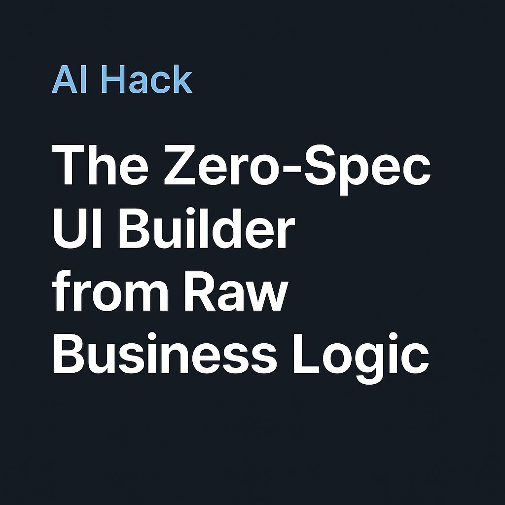microDesignn's tweet image. AI Hack: “The Zero‑Spec UI Builder from Raw Business Logic”

One of the biggest bottlenecks in product teams isn’t coding, it’s transforming vague business requirements into usable interfaces. Usually, designers wait for product briefs, developers wait for designs, and everyone…