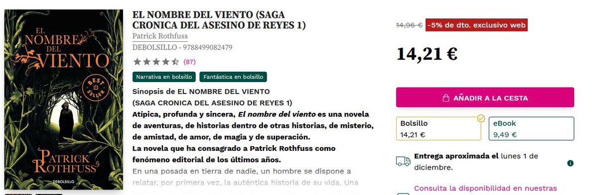 RadiantKvothe's tweet image. Poca broma que es un punto importante lo de que por ley un libro no pueda bajar más de un 5% (10% en 2 fechas concretas) ni con ofertas, pero en pocos años ya solo la edición de bolsillo, la &quot;barata y más económica&quot;, haya subido un 40%