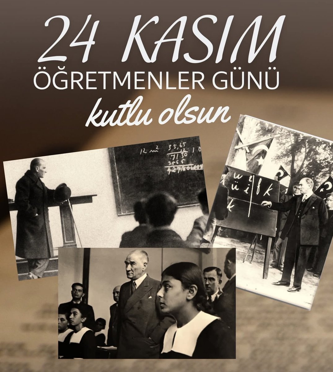Başöğretmen Mustafa Kemal Atatürk’ün açtığı yolda, gelecek nesillere ışık olan tüm öğretmenlerimizin 24 Kasım Öğretmenler Günü’nü kutluyoruz.