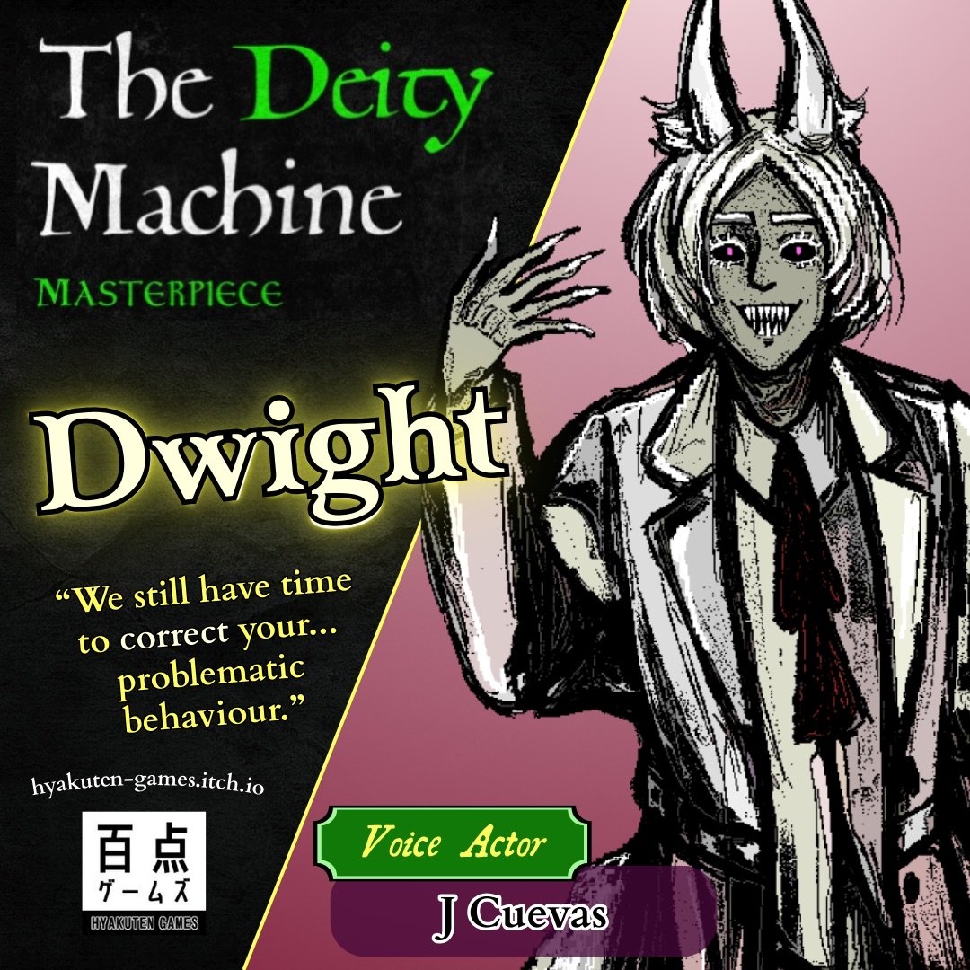 You can totally trust Dwight! Yeah. Let's go with that. 
I'm honored to have been trusted with his voice for the new game The Masterpiece by Hyakuten Games:
hyakuten-games.itch.io/the-masterpiece