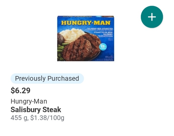 AndstuffL's tweet image. Not sure what&apos;s worse.  Fact that TV dinners are $7.00 now...

Or that apparently I previously made that purchase.  Salisbury steak, we hardly knew ye.  

#SaturdayThoughts