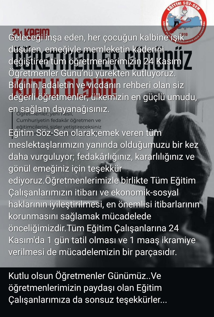 Nihat AYDIN Eğitim Söz-Sen Gen.Bşk. tweet media