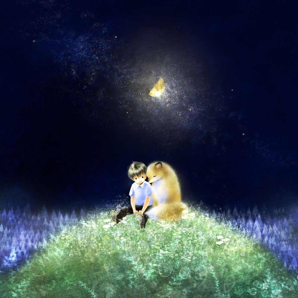 ForestStoryTime's tweet image. きょうは #アースナイトデー

”地球の夜空の環境
星空の大切さを考える日” です。

夜の やさしい静寂は
ほっと自分に戻れる時間。

夜のやわらかい星あかりは、
大切な事を照らす、道しるべ。

真昼の光の中でみえない何かを そっと教えてくれます。

美しい夜空の物語が、続いていきますように🌛