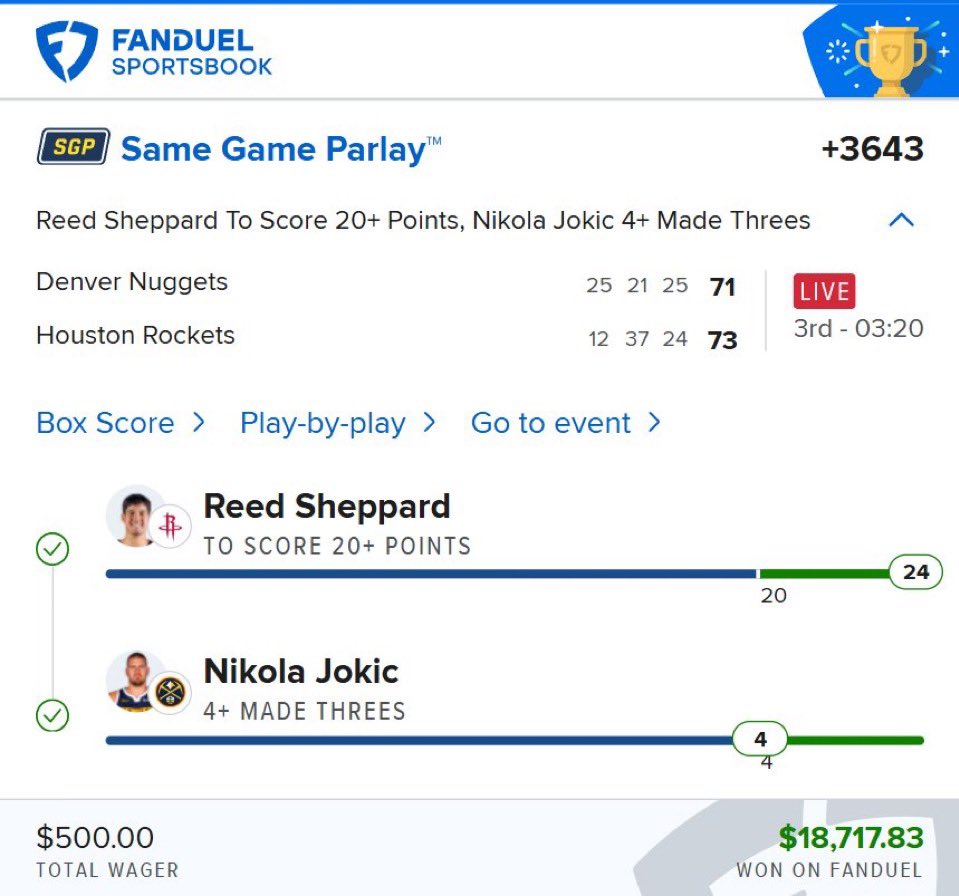 PropJoeDFS's tweet photo. Sending MAX BET to 75 who LIKE 👇🏻

$86,000 in 3 days. This heater is unreal 🤯

+3643 ✅
+3378 ✅
+2410 ✅
+1579 ✅
+1154 ✅
+1149 ✅

If you’re not here yet… you’re already behind 🐐

Discord is flying to Valhalla 🚀 https://t.co/wM5foPtq9L