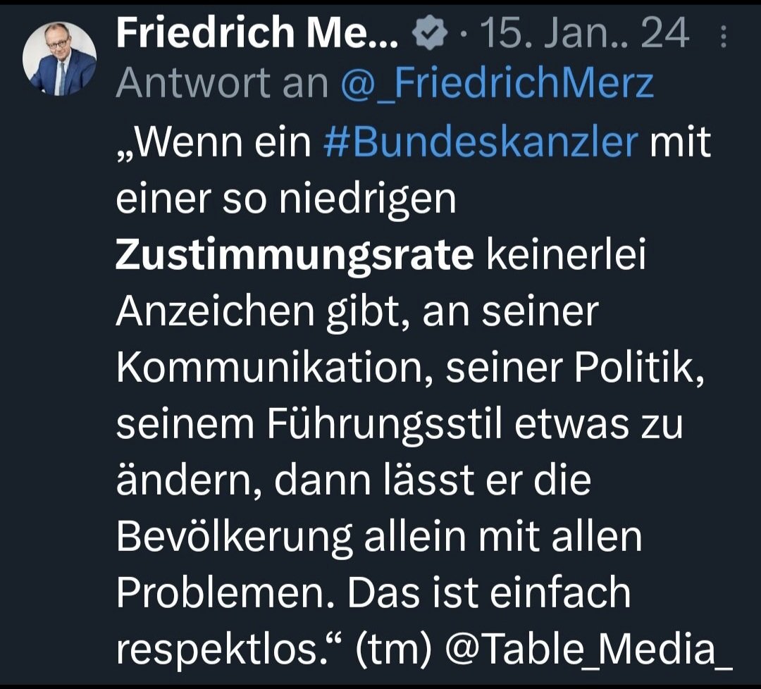 Wisst ihr noch, was #Merz über den deutlich beliebteren Kanzler Scholz gesagt hat?