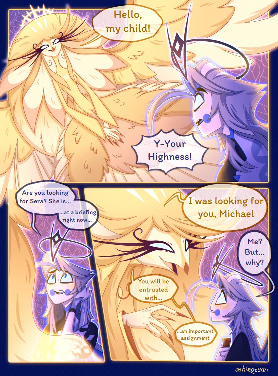 ashirotyan's tweet photo. Comic “Hello and Goodbye”🌅✨
Part 2/?

#HazbinHotelOC #HazbinHotel #OC #SpeakerofGod #Lucifer https://t.co/kcMxITyXNN