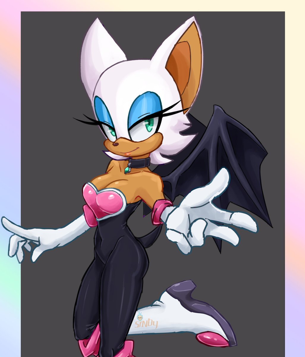 EVOSUART's tweet image. She may not have won any of my polls, but I know you wanna see her!

A new piece of art based off her the baddie-batty herself. 🦇💎💜

#RougeTheBat
