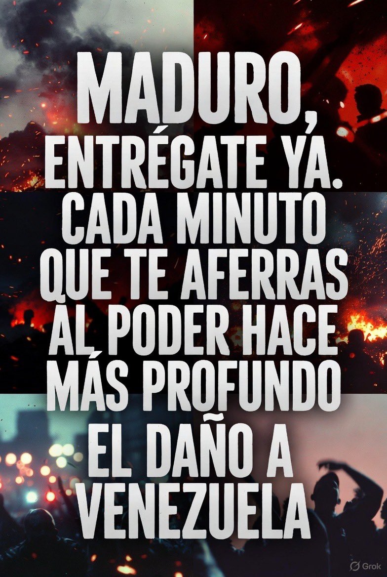 MENSAJE A <a href="/NicolasMaduro/">Nicolás Maduro</a>

¿Comprenderá este criminal impenitente que sus opciones hoy son terribles, y en ultima instancia, fatales? Es hora de que ponga fin a la pesadilla que viven millones de venezolanos.