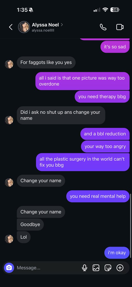 bubblebooti's tweet photo. i’m just gonna leave this here 💀 she also told me to hang myself and deleted the message https://t.co/xkvhZciAby