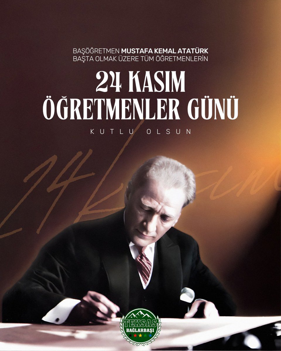 Başöğretmen Mustafa Kemal Atatürk başta olmak üzere tüm öğretmenlerin 24 Kasım Öğretmenler Günü Kutlu Olsun.