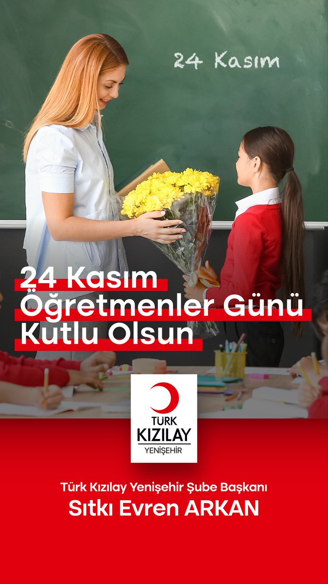 evrenarkan's tweet photo. Tüm öğretmenlerimizin Öğretmenler Günü kutlu olsun. #öğretmenlergünü #24kasım https://t.co/r3ztEHecdf