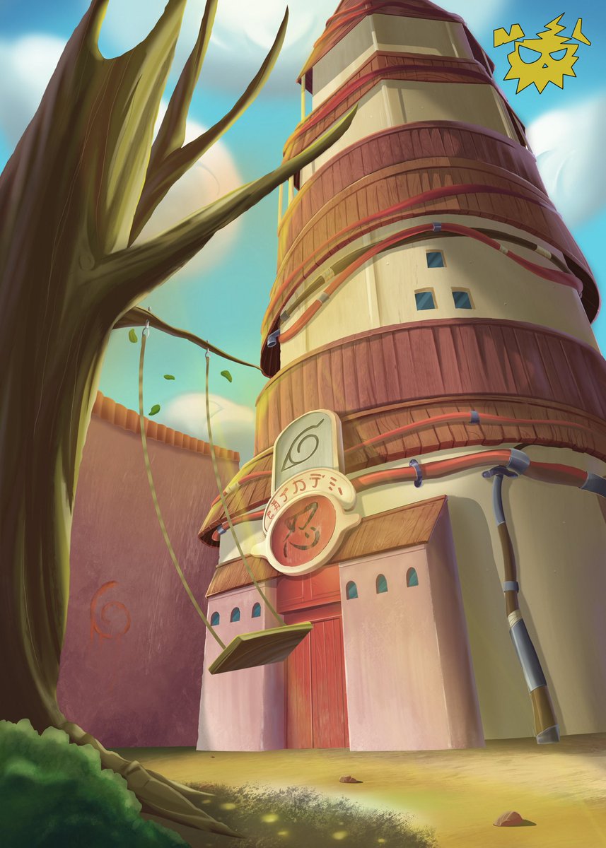 Mecha_Lock's tweet image. I drew the ninja academy!!! My commissions are open! #art #fyp #naruto