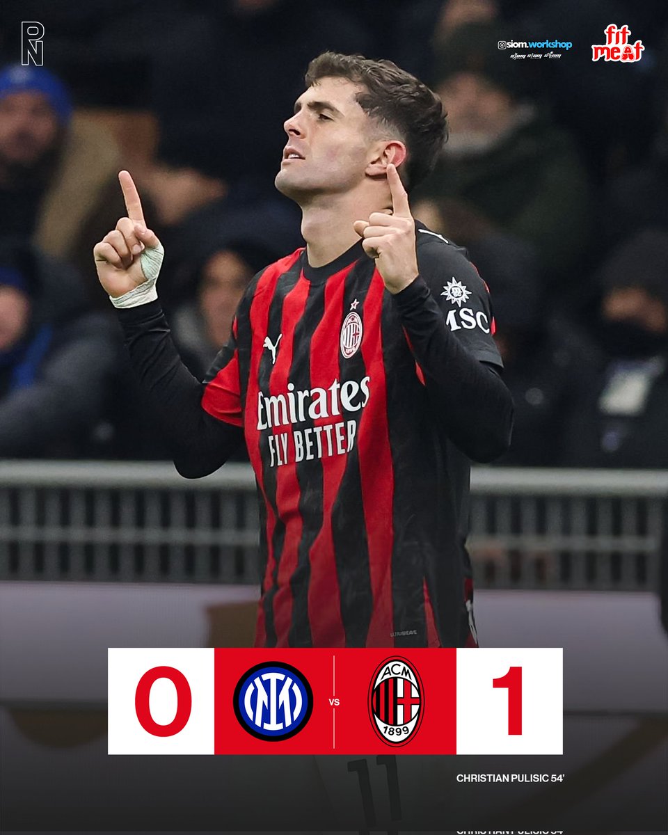 FULLTIME!
Inter 0-1 AC Milan
⚽️ Christian Pulisic 54'

Derby Milan adalah milik Rossoneri! Kemenangan 1-0 atas Inter memastikan Milan tak terkalahkan dalam 6 pertemuan derby terakhir. Dominasi di kota ini terus berlanjut! ForzaMilan🔴⚫️