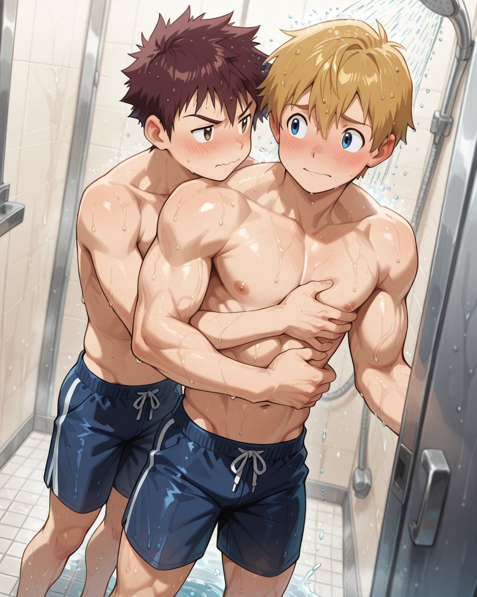 Hello ^^ 
Here's the first post of the day, Davis/Daisuke bothering T.K./Takeru even in the showers with his one-sided jealousy xP

Hope you'll like it x)