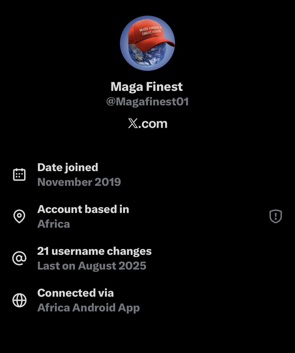 gistbanl's tweet image. About 24 hours ago X fully rolled out A feature that lets you know where user accounts are based in

Here are some MAGA accounts based in Nigeria.
