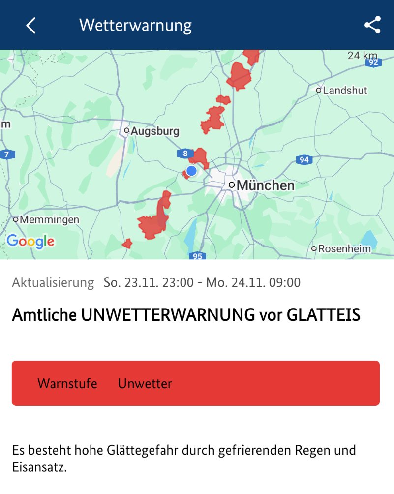 Seit Freitag ist es richtig schön kalt, nachts zweistellig unter Null. Nun regnet es bis morgen früh durch.... Ich will das bitte nicht.