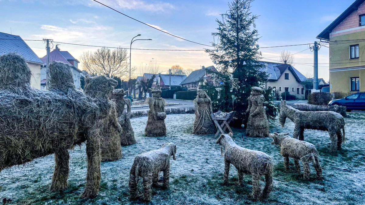 #winter #Christmas nativity scene is prepared.