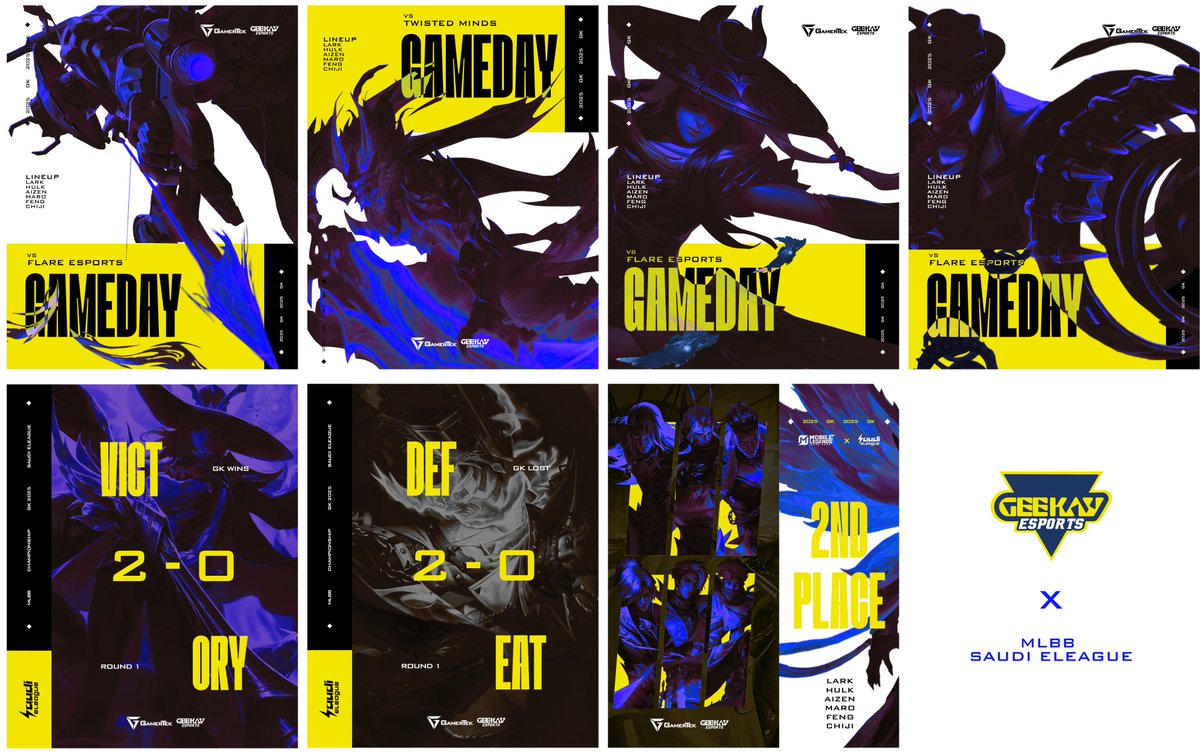 Another exciting project completed — MLBB campaign for the <a href="/SaudieLeague/">الدوري السعودي للرياضات الإلكترونية</a>  with <a href="/geekay_esports/">Geekay Esports</a> 

Big appreciation to <a href="/Yazeed7x/">GK Yazeed 🇯🇴</a>  for the opportunity
