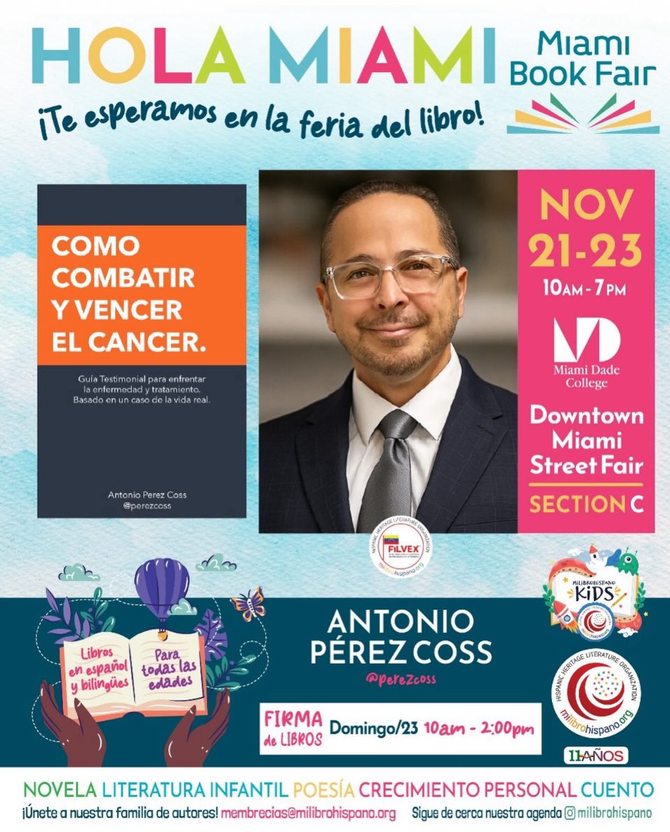 Perez_Coss's tweet photo. Todos los autores de la mano de nuestra organizacion @milibrohispano #milibrohispano! 
En el #MiamiBookFair 2025 
🙏
. 
#author #autor #escritor #escritores #miami305 #miamibookfair #miami @miamibookfair https://t.co/0nZoKdI9lc