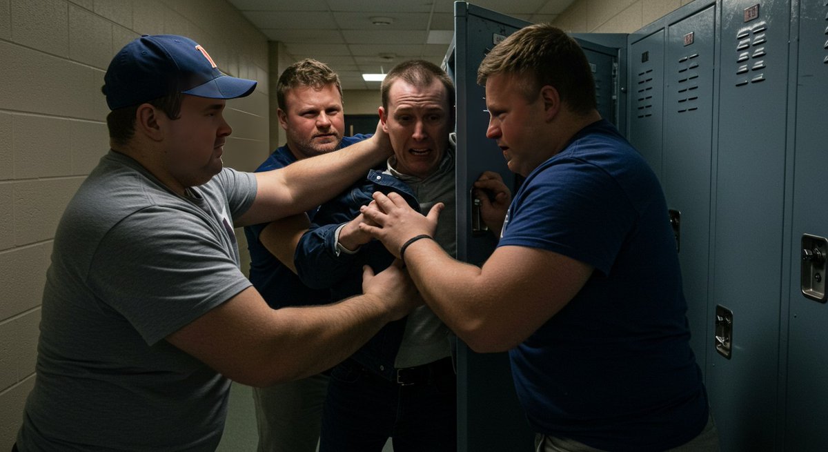 #ProTip for #college #students: master the art of getting yourself OUT of a #locker from the inside! #CollegeFootball #jocks will inevitably shove you into one. Think other #football #meatheads or fellow #nerds will let you out? Think again.
#AIArt #AIArtwork #CollegeLife