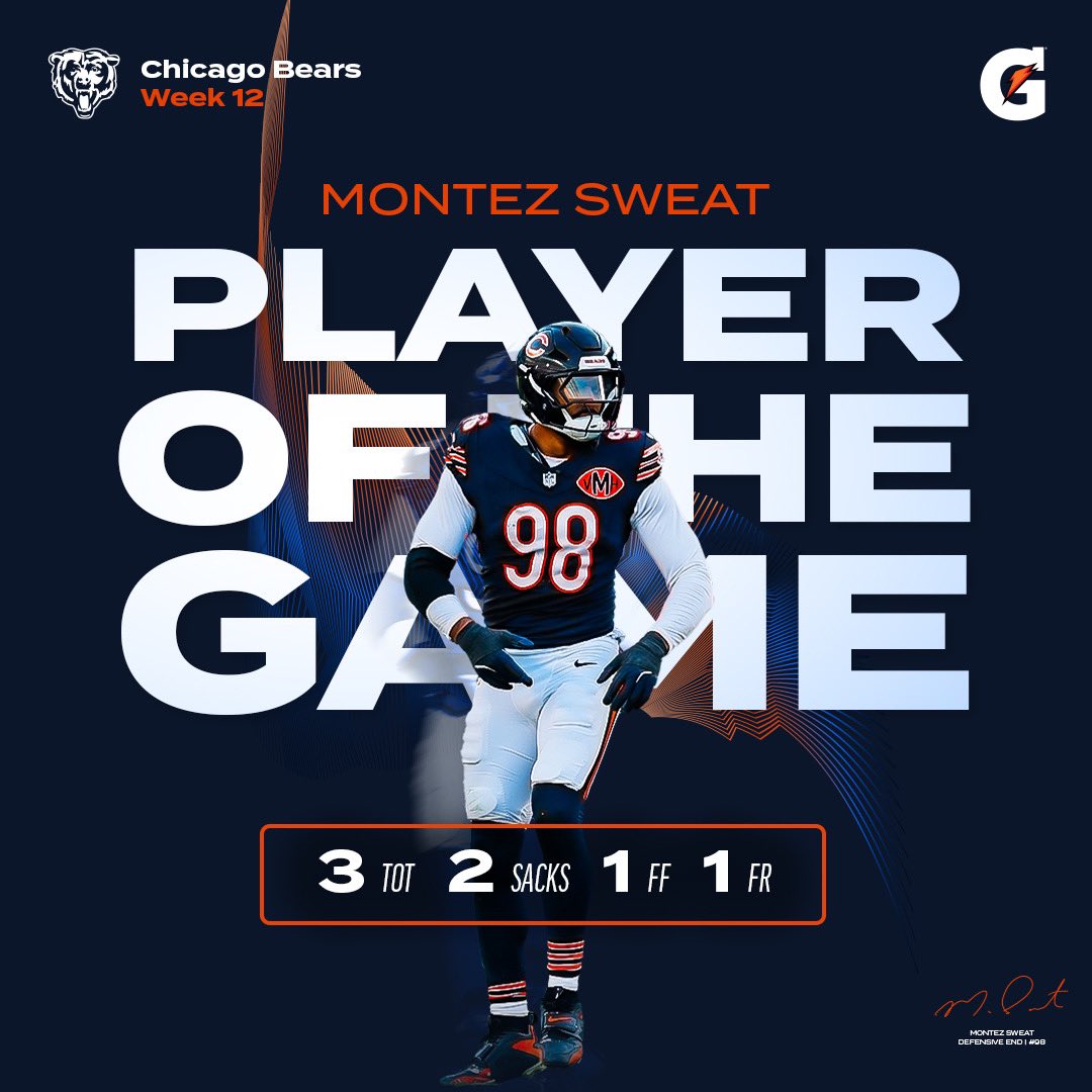 ChicagoBears's tweet image. .@_sweat9 was a menace today 😤