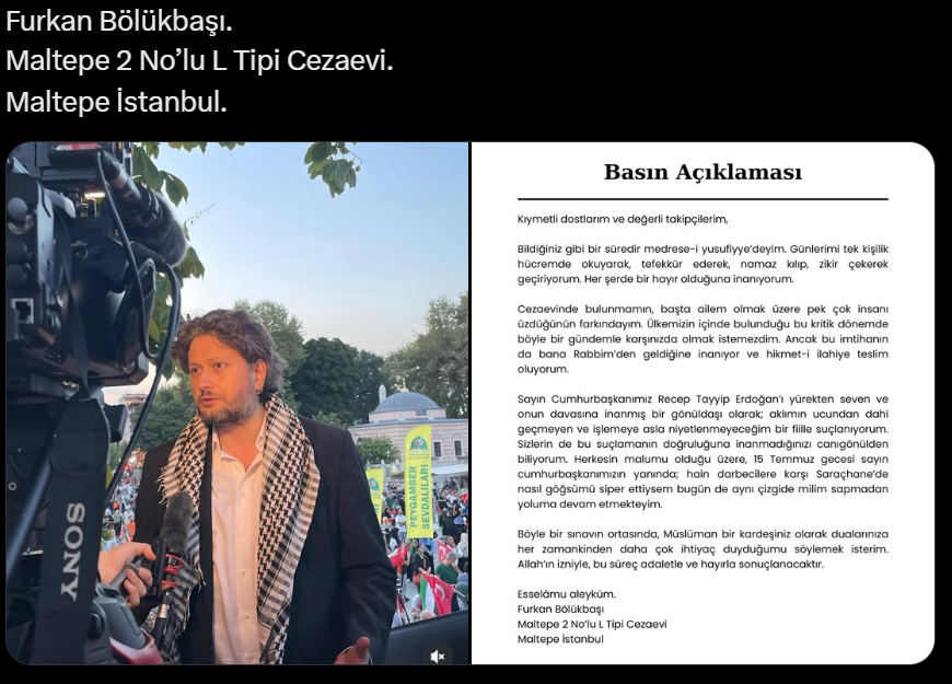 Tayyibe laf atmaktan yargılanan Furkan Büllükbaşı Maltepe'de fuhuştan yatanlarla kaldığı öğrenildi. (Nisa Çaydan)

#CBAGSyeAdilEK Covid Kılıçdaroğlu Sinan Engin Çağdaş Mert Müldür Fred'e Ali Koç #ÇRSvFB #24KasımÖğretmenlerGünü Rize Avni Yıldırım Asensio Nene Haftaya #Sahtekarlar