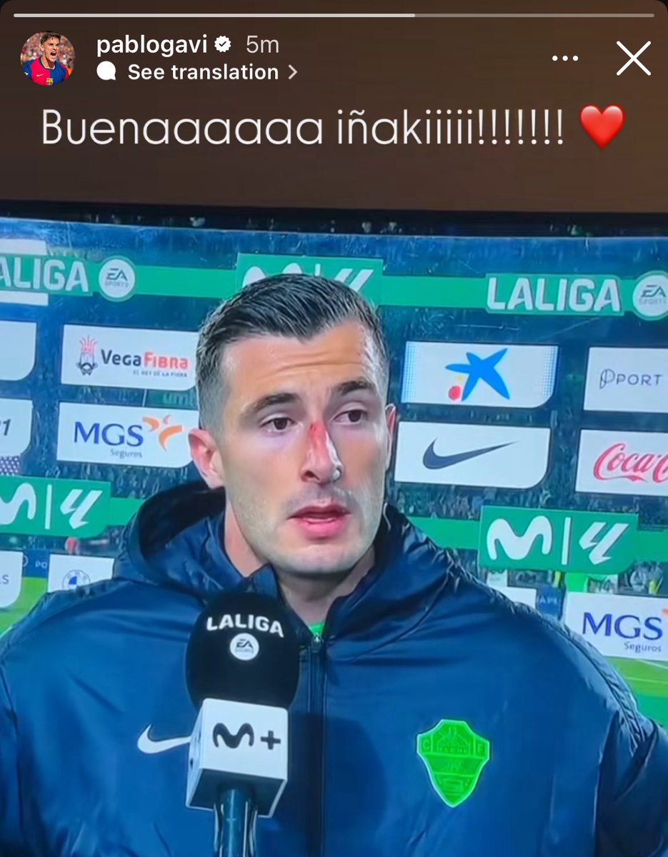 Gavi was hate watching Madrid and supporting Iñaki Peña too 😭😭