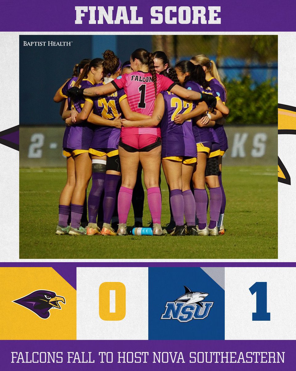 FINAL

Falcons run comes to an end after falling to host Nova Southeastern, 1-0

#TogetherWeRise