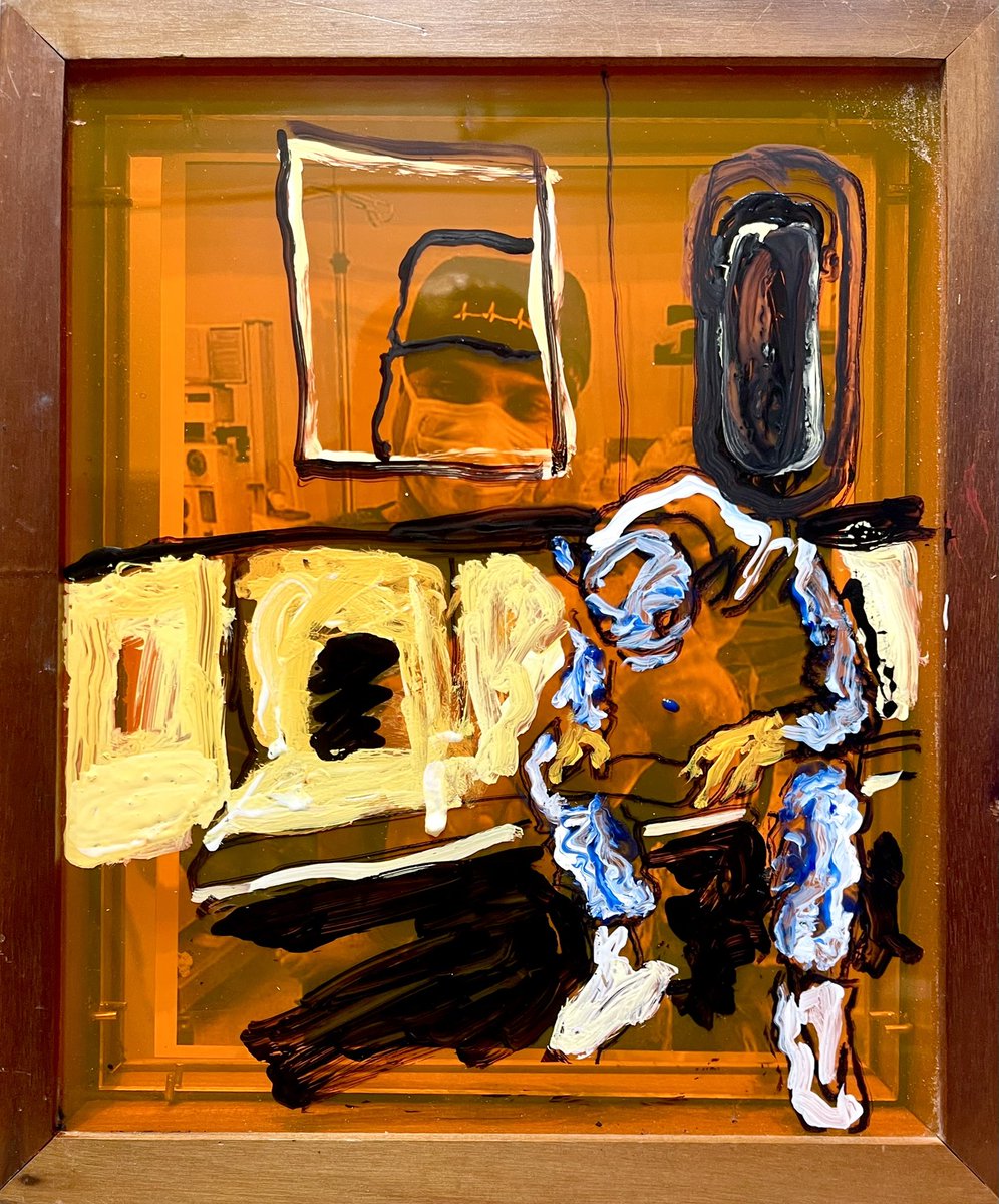 “Stitch and the Birth of an Idea on the 5 Train”
Acrylic on Plexiglass and Photograph with mirror
14” x 11”
11/23/2025

another small piece today