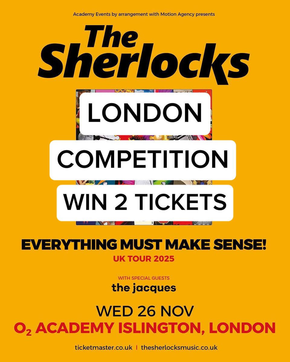 TheSherlocks's tweet photo. 🚨 COMPETITION 

Win a pair of London tickets for our Islington Academy this Wednesday 26 Nov! 🤩

To enter - Retweet &amp; Like this post

Winners picked at random ❤️ https://t.co/2lWc6vyCRO