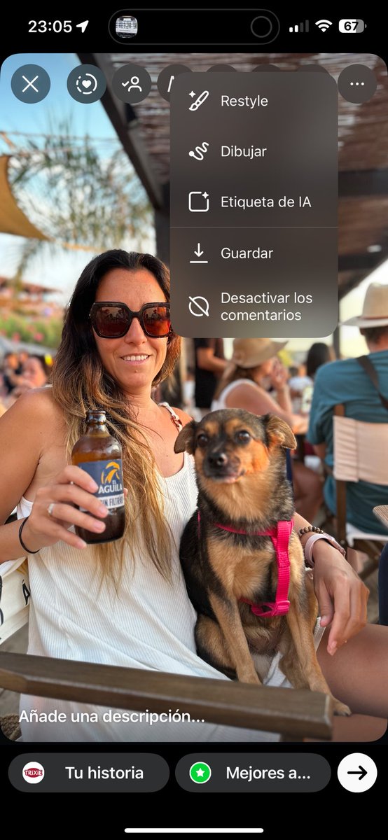 purivicente's tweet image. ⚠️ Novedad en #Instagram ⚠️

Estoy chillando con esto.

Ya està disponible en algunos perfiles el retoque de Stories con #InteligenciaArtificial.

Lo tenéis en la pestaña de arriba a la derecha y podéis pedirle que os añada elementos a la foto o que retoque el fondo.